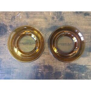 2 Vintage Condado Casino Amber Glass Ashtrays Round 3 Slot